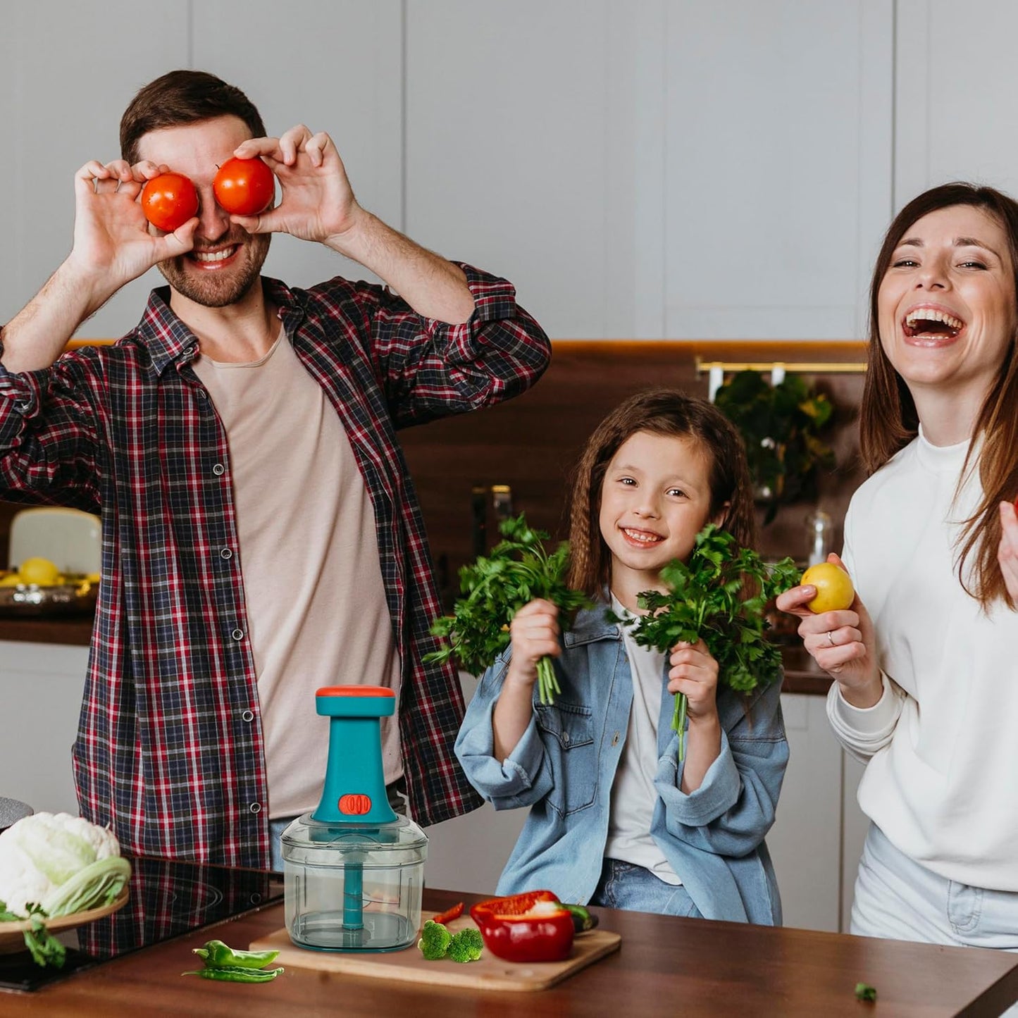 Nexus Drop™ Manual Press Food Chopper – Fast, Mess-Free Vegetable & Fruit Cutter