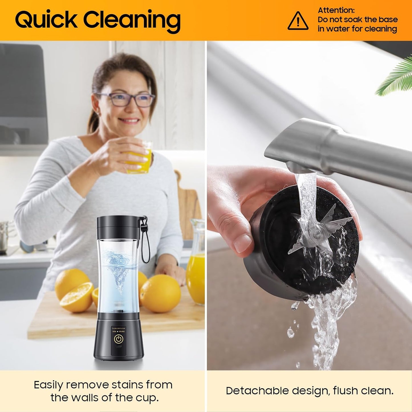 Nexus Drop™ Pro 6-Blade Rechargeable Bottle Blender – Portable Smoothie Maker for Juices, Shakes & Cold Coffee